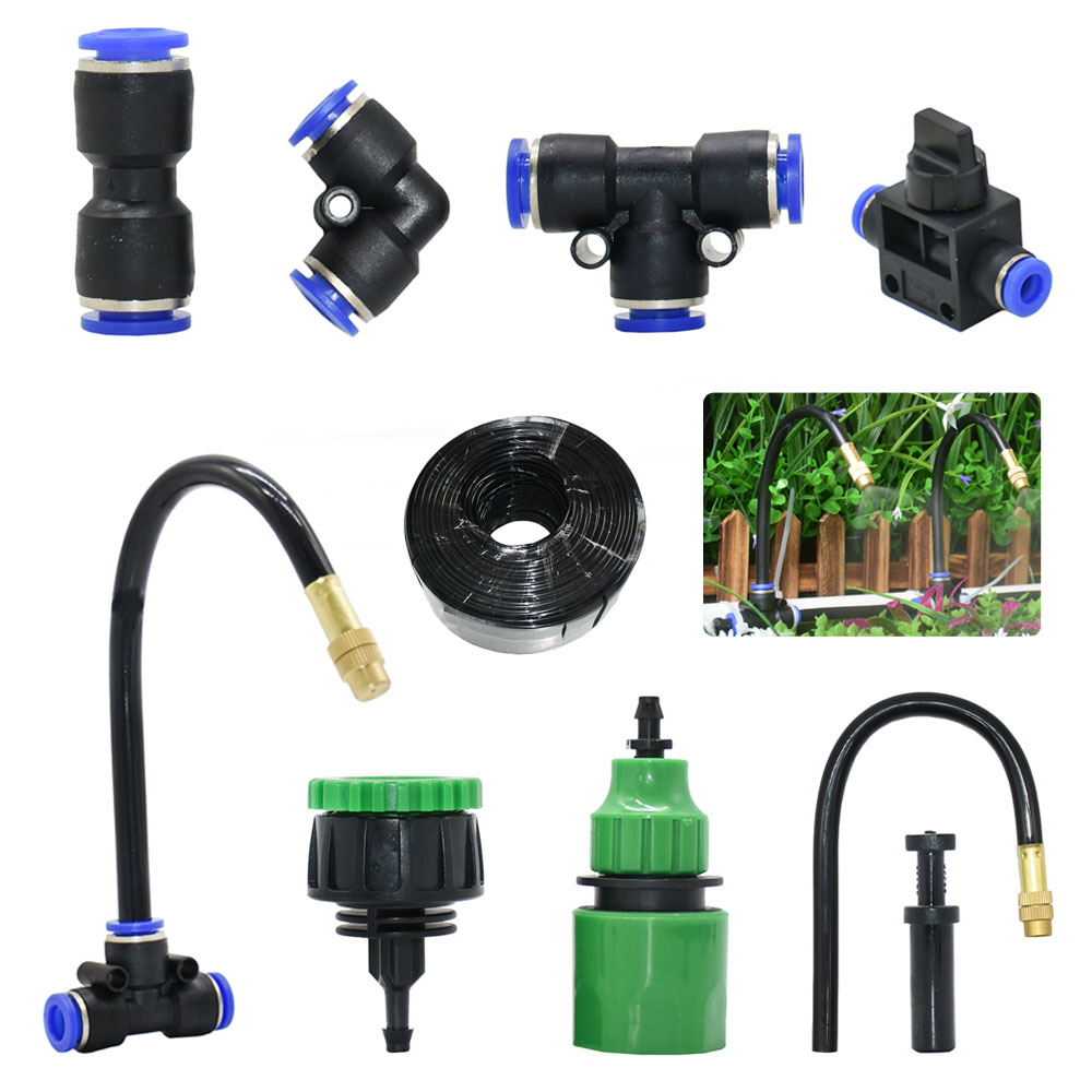 Smart Garden Sprinkler System - فوهة ضباب النحاس مع موصل الجوز