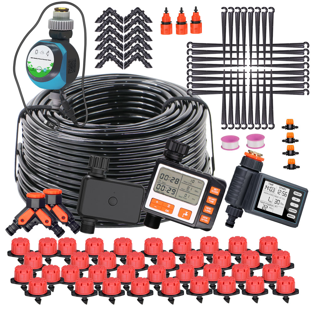 Smart Garden Sprinkler System - 50-5 متر 1/4 ''خرطوم قابل للتعديل