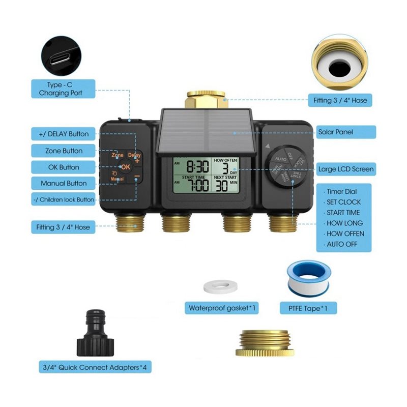 جهاز تحكم بالري الشمسي AB42 -  - مراجعة Smart Garden Tap Timer وسعره